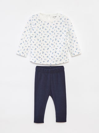 Setje - T-shirt met lange mouw + legging - 2-delig