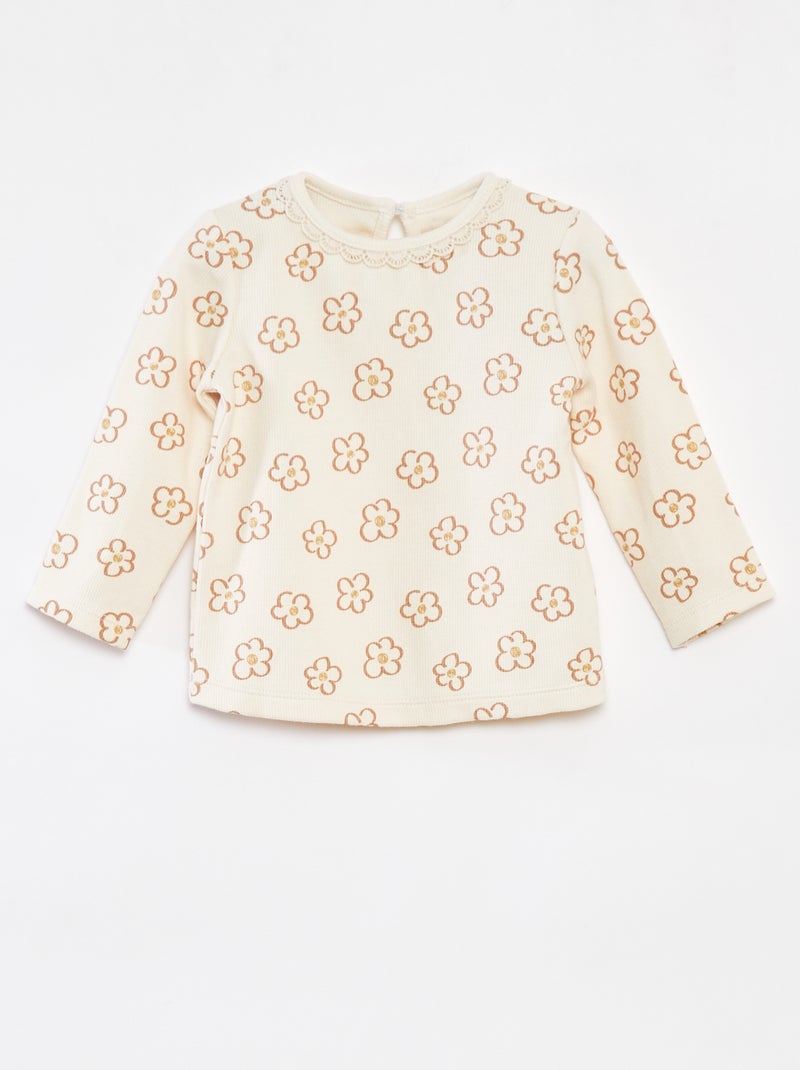 Setje - T-shirt met lange mouw + legging - 2-delig Wit - Kiabi