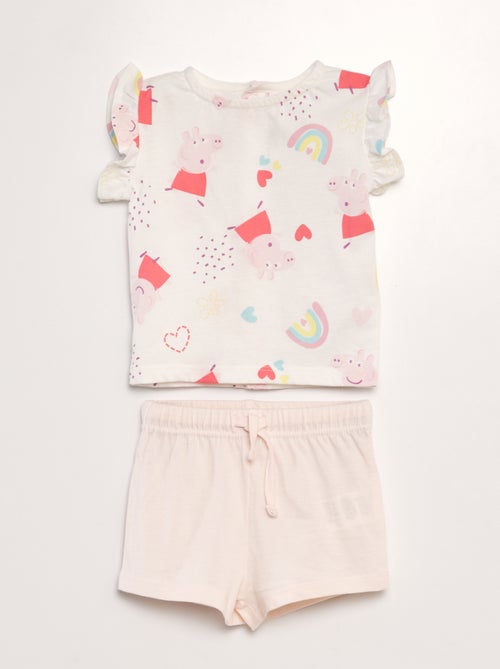 Setje - T-shirt + short 'Peppa Pig' - Kiabi