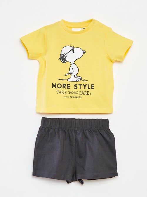 Setje - T-shirt + short 'Snoopy' - 2-delig - Kiabi