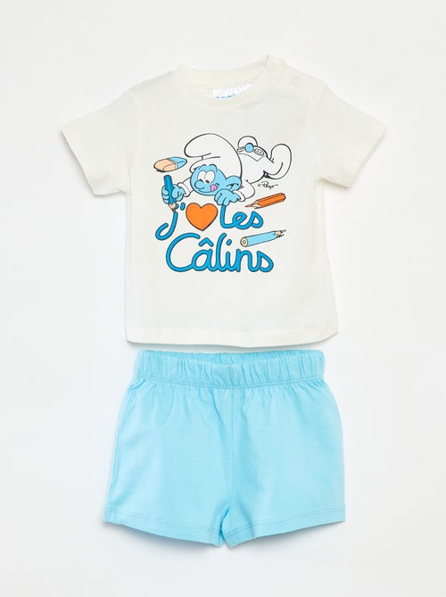 Setje - T-shirt + short van 'De Smurfen' - 2-delig - Kiabi