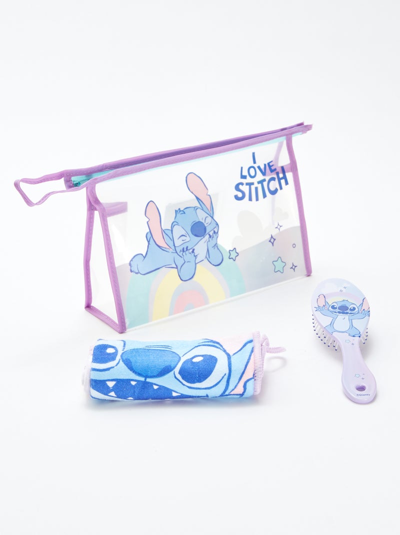 Setje - Toilettasje + haarborstel + handdoek 'Stitch' 'Disney' - 3-delig Rose - Kiabi