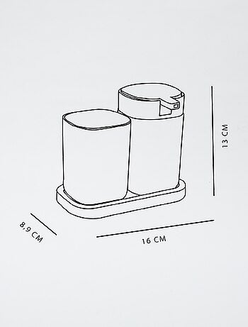 Setje - Zeepdispenser + tandenborstelbekertje