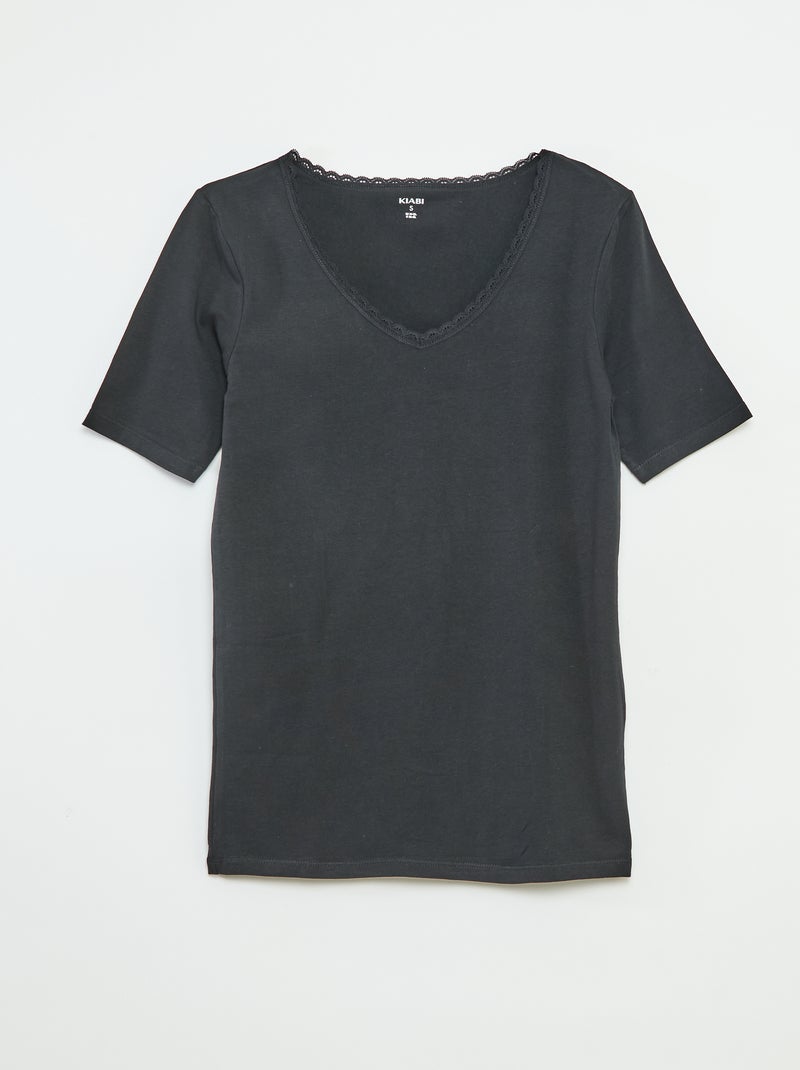 Setje met 2 baselayer-T-shirts ZWART - Kiabi