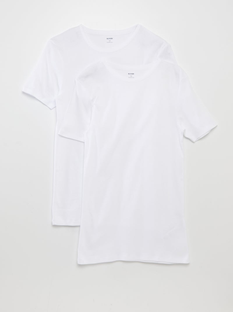 Setje met 2 basic T-shirts wit - Kiabi