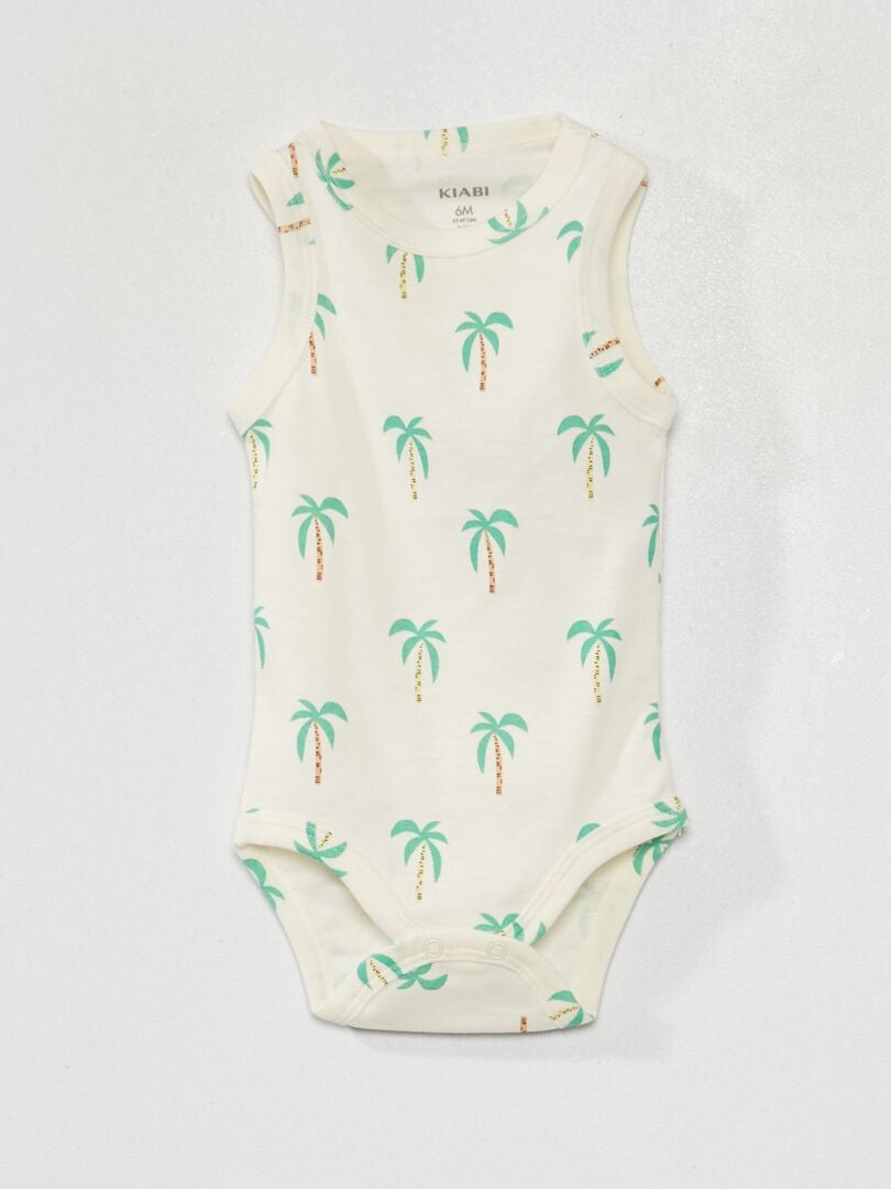 Setje met 2 body's met palmprint GROEN - Kiabi