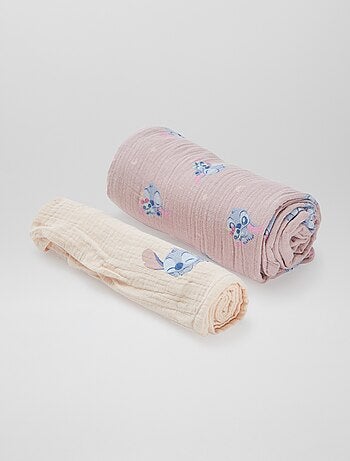 Setje met 2 'Disney'-luierdoeken met 'Stitch'-print - 2-delig