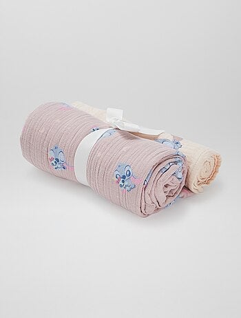 Setje met 2 'Disney'-luierdoeken met 'Stitch'-print - 2-delig