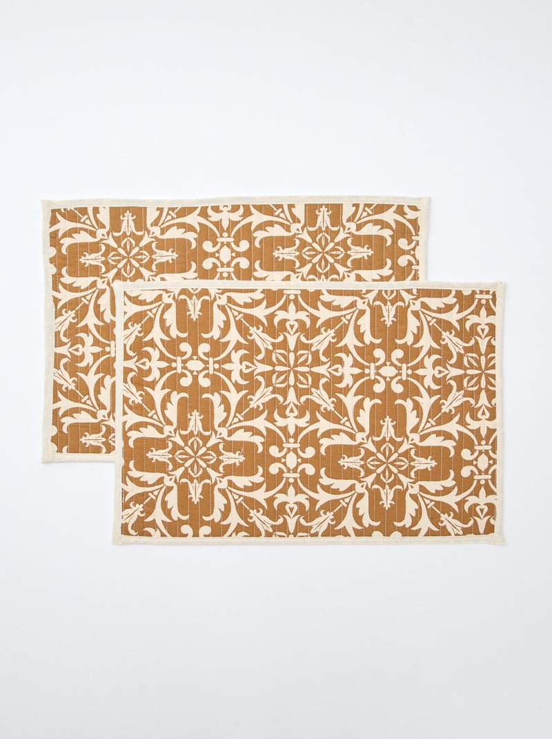 Setje met 2 doorgestikte placemats (30x45 cm) - Kiabi Home Geel - Kiabi