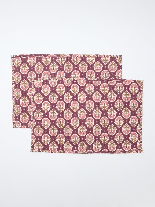 Setje met 2 doorgestikte placemats (30x45 cm) - Kiabi Home - Kiabi
