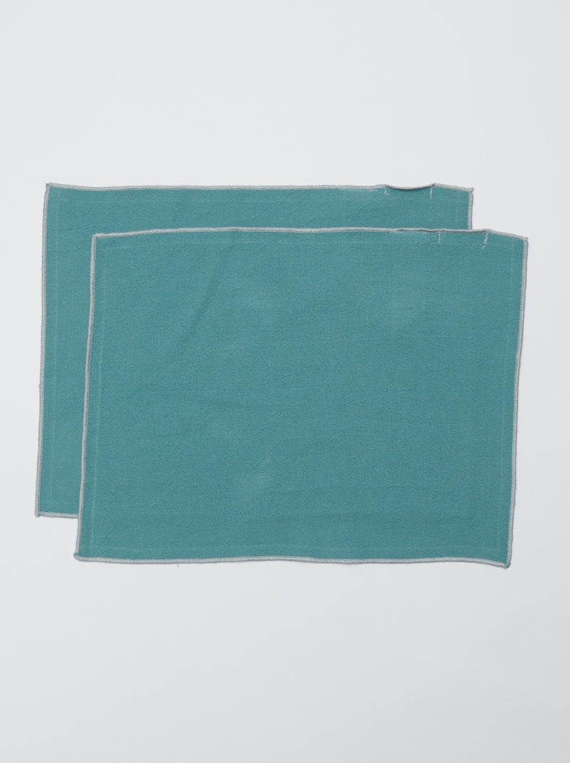 Setje met 2 effen 2-in-1 placemats/servetten (32x40 cm) - Kiabi Home GROEN - Kiabi