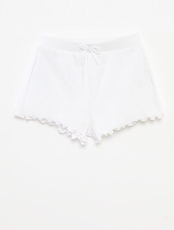 Setje met 2 effen shorts van ribstof