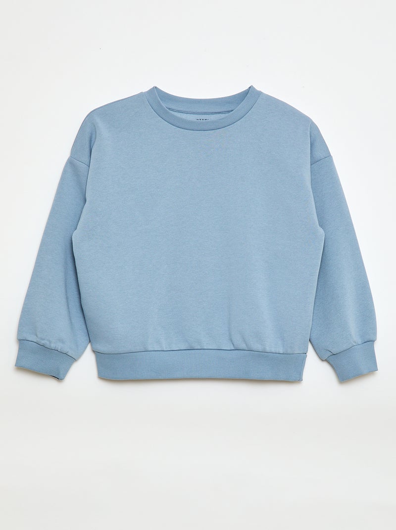 Setje met 2 effen sweaters van joggingstof Blauw - Kiabi