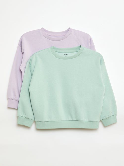 Setje met 2 effen sweaters van joggingstof - Kiabi Setje met 2 effen sweaters van joggingstof - Kiabi