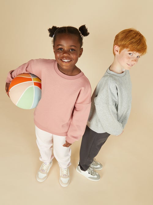 Setje met 2 effen sweaters van joggingstof - Kiabi