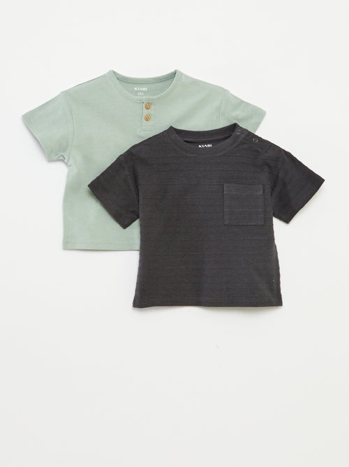 Setje met 2 effen T-shirts met korte mouw - Kiabi