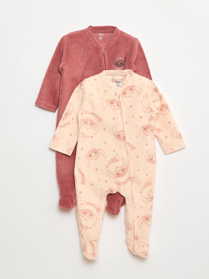 Setje met 2 fleece pyjama's 'Stitch' - 2-delig Rose - Kiabi