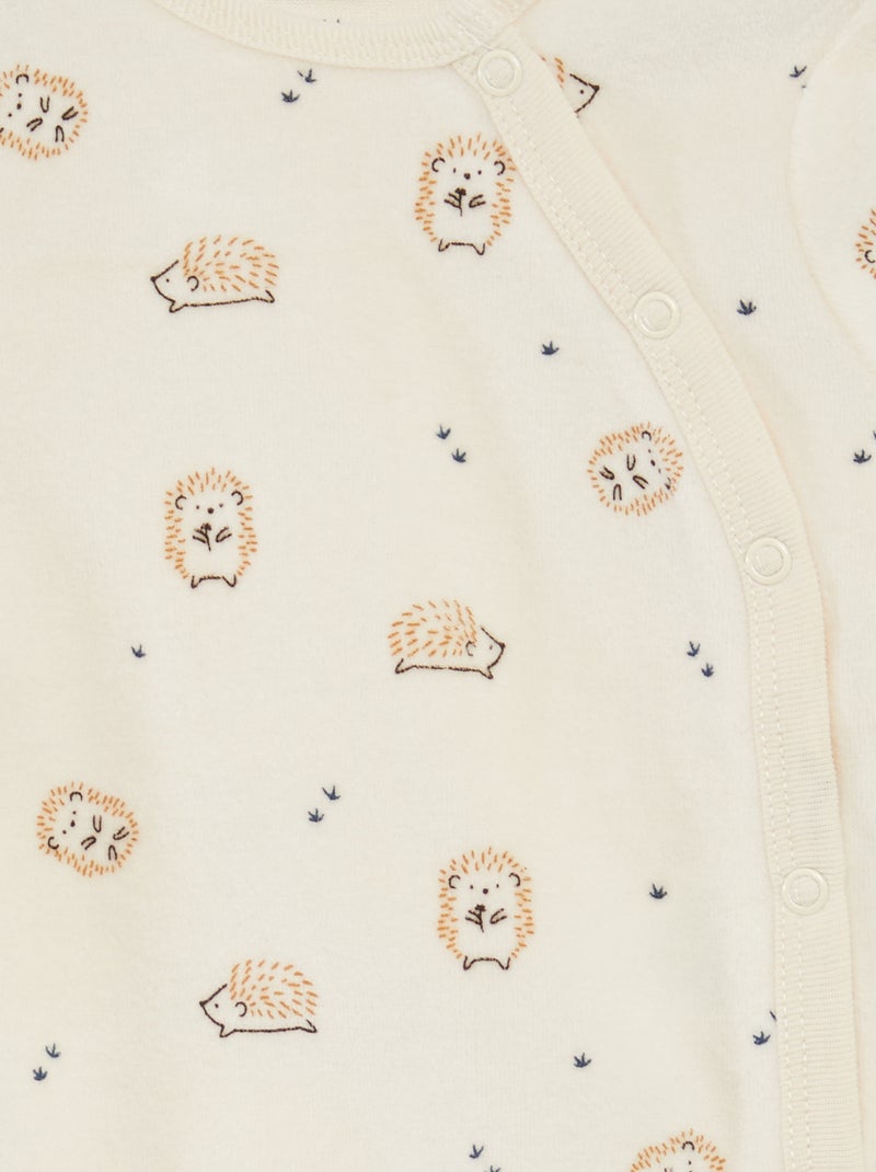 Setje met 2 fluwelen slaappakjes Wit - Kiabi