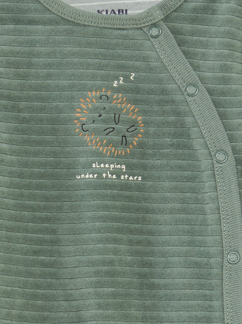 Setje met 2 fluwelen slaappakjes Wit - Kiabi