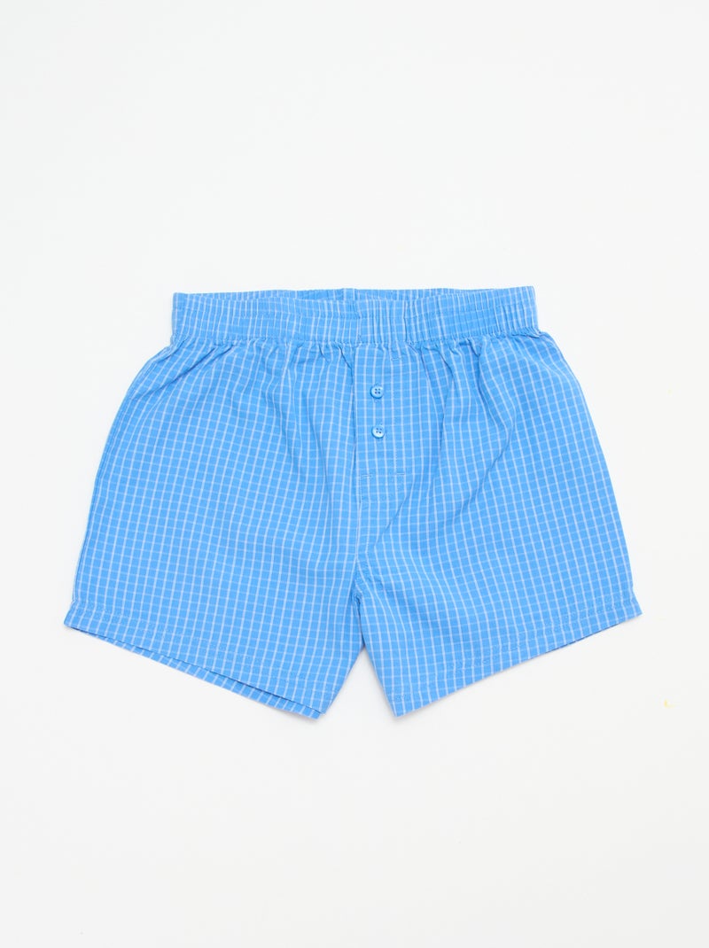 Setje met 2 geruite boxershorts Blauw - Kiabi