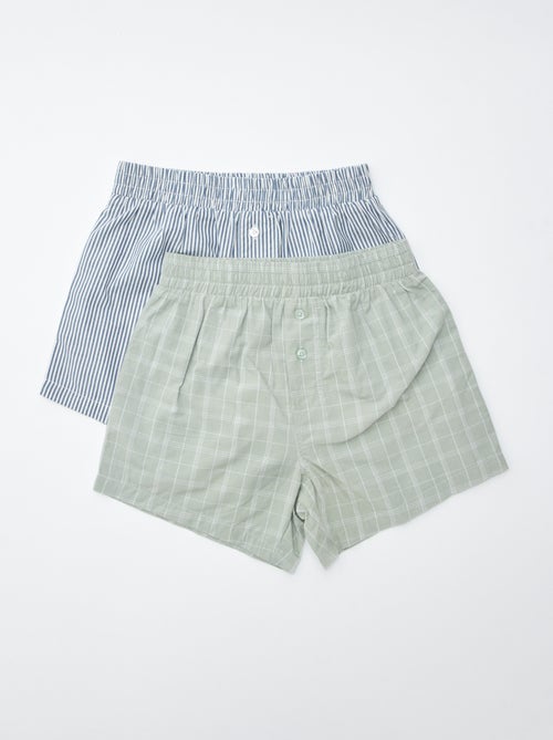 Setje met 2 geruite boxershorts - Kiabi
