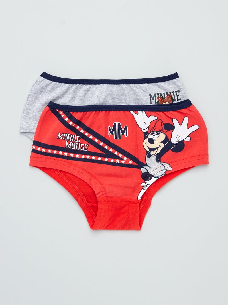 Setje met 2 hipsters met Minnie-print grijs / rood - Kiabi
