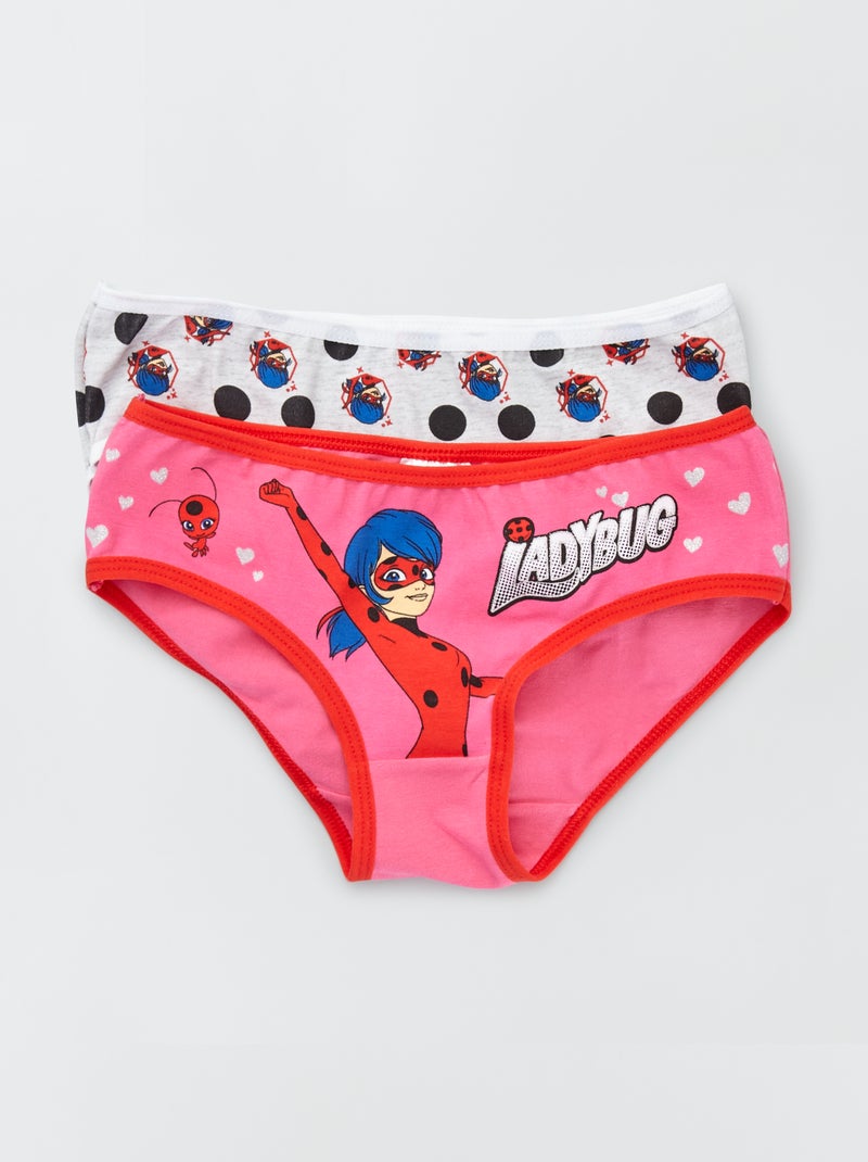 Setje met 2 hipsters met Miraculous-print roze / grijs - Kiabi