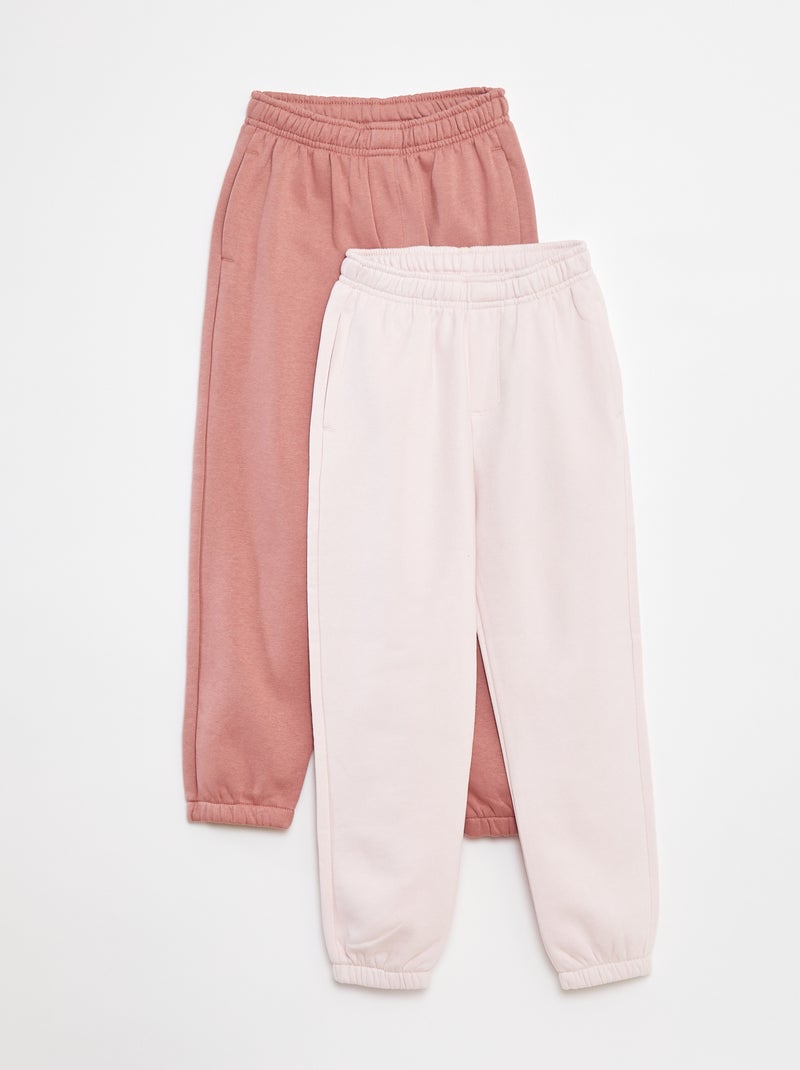 Setje met 2 joggingbroeken van sweatstof Rose - Kiabi
