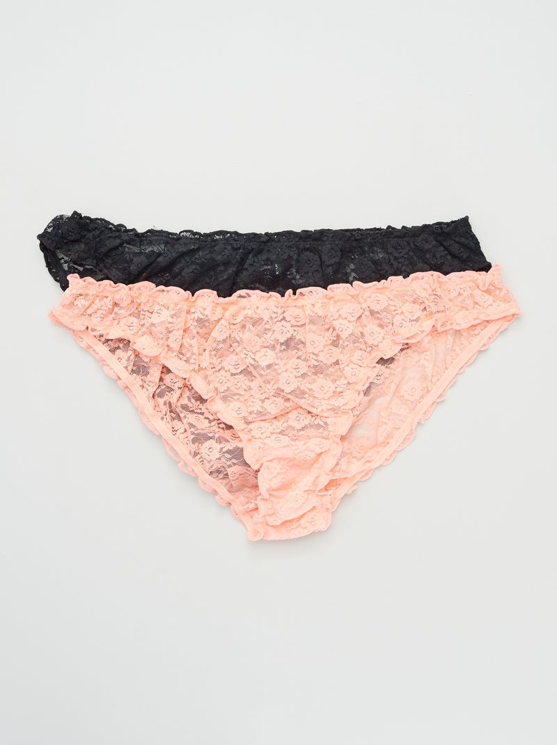 Setje met 2 kanten slips ROSE - Kiabi