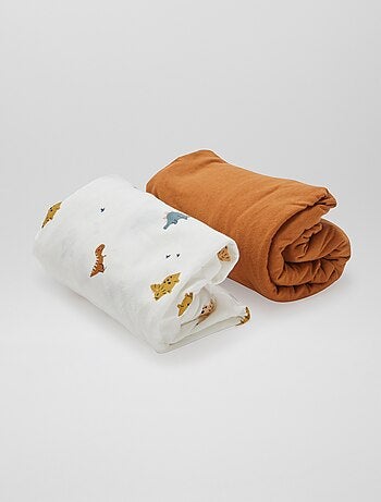 Setje met 2 katoenen hoeslakens