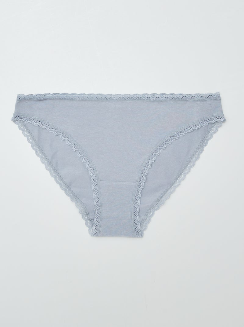 Setje met 2 katoenen slips BLAUW - Kiabi