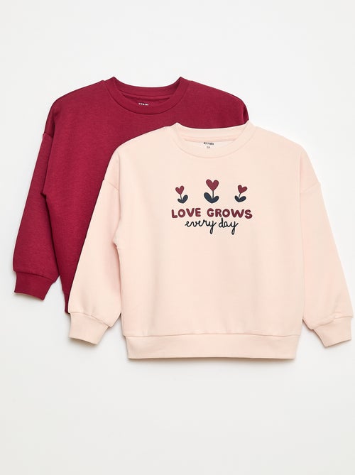Setje met 2 katoenen sweaters met prints - Kiabi
