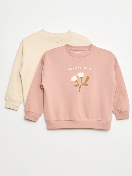 Setje met 2 katoenen sweaters met prints - Kiabi