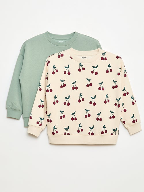 Setje met 2 katoenen sweaters met prints - Kiabi