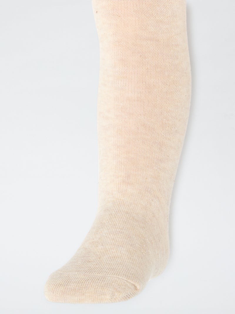 Setje met 2 kousenbroeken van effen jersey Biege - Kiabi