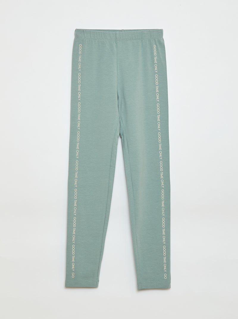 Setje met 2 lange leggings Blauw - Kiabi