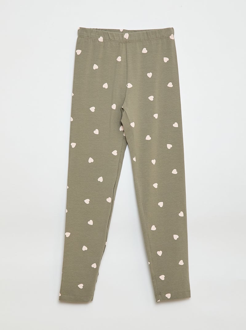 Setje met 2 lange leggings Groen - Kiabi