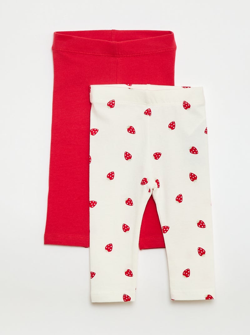 Setje met 2 lange leggings Wit - Kiabi