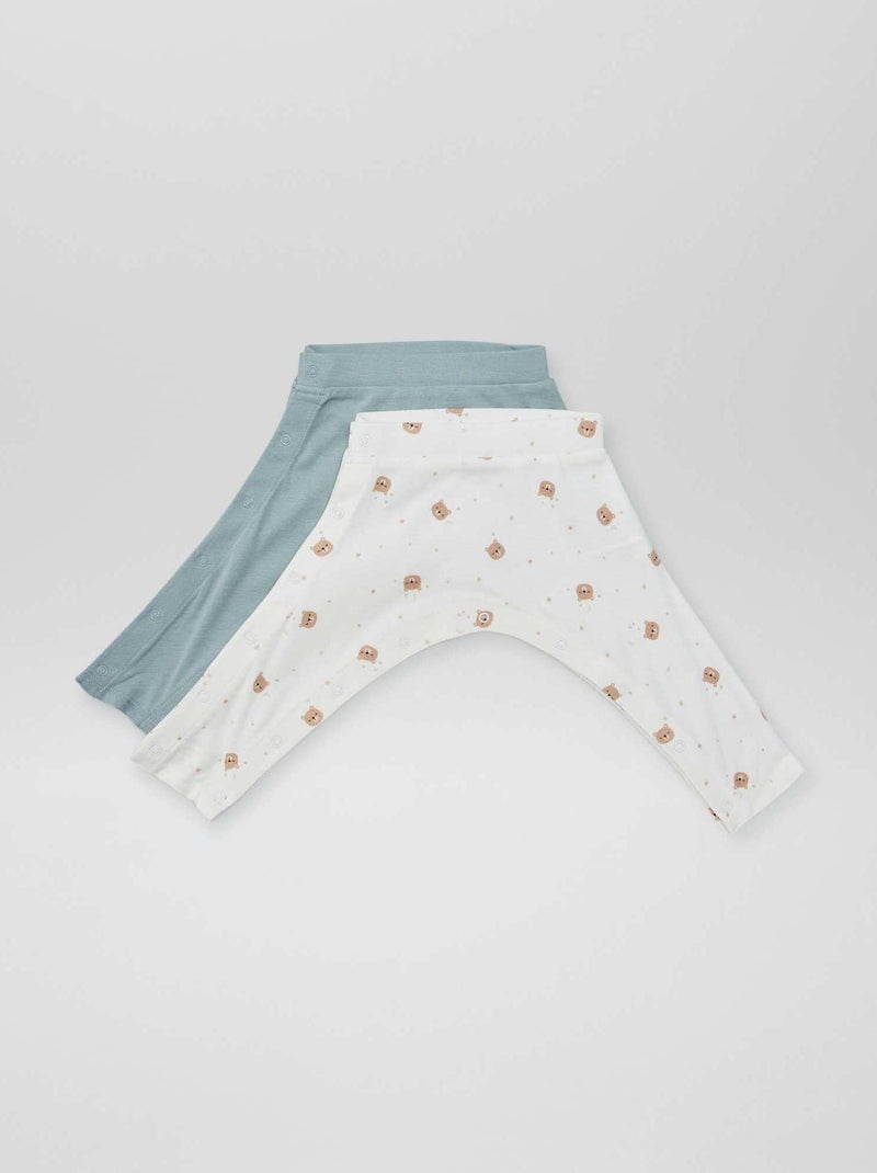 Setje met 2 leggings met drukknoopjes - So Easy BLAUW - Kiabi