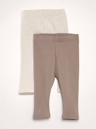 Setje met 2 leggings van ribstof - Uniseks