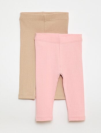 Setje met 2 leggings van ribtricot