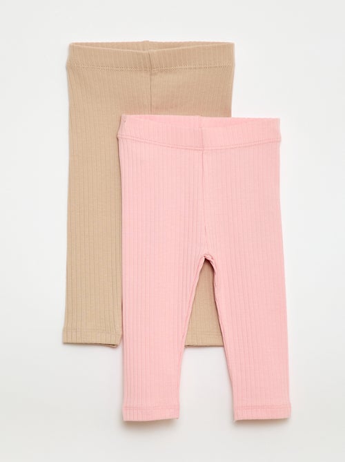 Setje met 2 leggings van ribtricot - Kiabi
