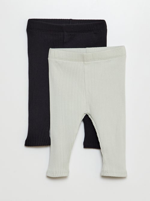 Setje met 2 leggings van ribtricot - Kiabi