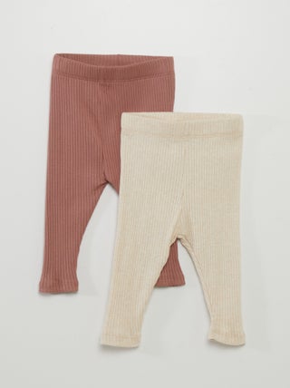 Setje met 2 leggings van ribtricot