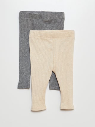 Setje met 2 leggings van ribtricot