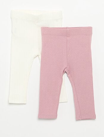 Setje met 2 leggings van ribtricot