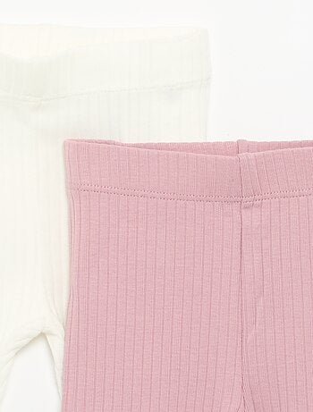 Setje met 2 leggings van ribtricot