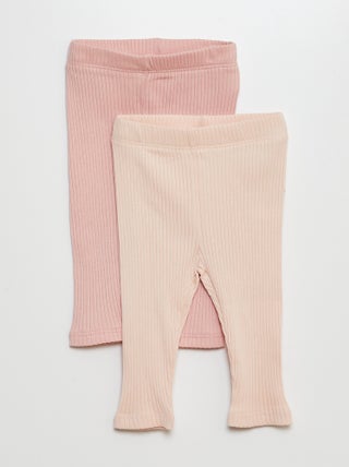 Setje met 2 leggings van ribtricot