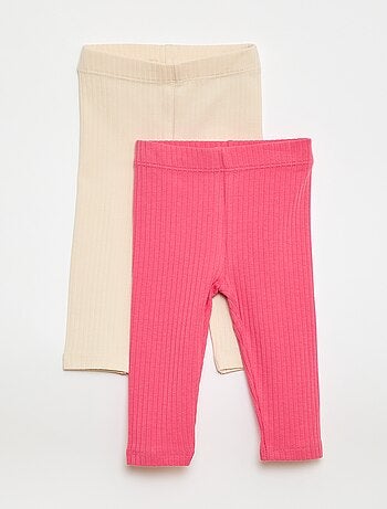 Setje met 2 leggings van ribtricot