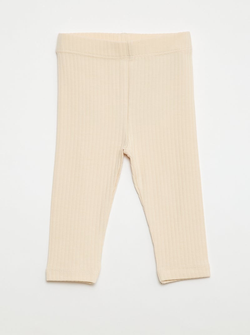 Setje met 2 leggings van ribtricot Wit - Kiabi